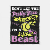 Fastpitch Funny Softll  Fleece Deken (Voorkant)
