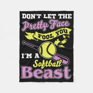 Fastpitch Funny Softll  Fleece Deken