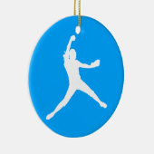 Fastpitch Ornament w. Name Blue (Rechts)