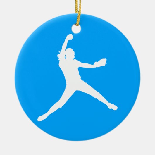 Fastpitch Ornament w. Name Blue (Voorkant)