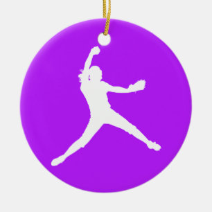 Fastpitch Ornament w. Name Paars