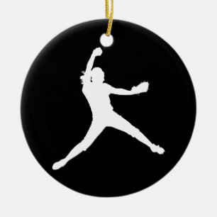 Fastpitch Silhouette Ornament Black