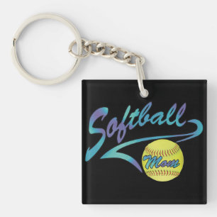Fastpitch Softbal Mama Sportieve Staart Sleutelhanger