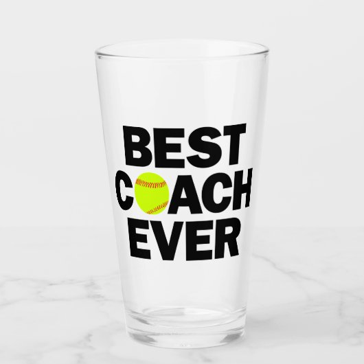 Fastpitch Softball Beste coach ooit Dank je wel Glas (Voorkant)