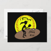 Fastpitch Softball Briefkaart (Voorkant / Achterkant)