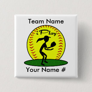 Fastpitch Softball Button