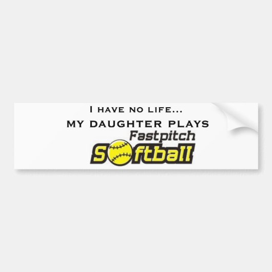 fastpitch-softball-clipart-11, ik heb geen leven.. bumpersticker (Voorkant)