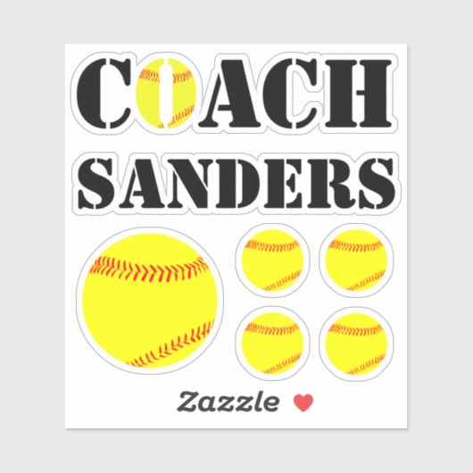Fastpitch Softball Coach Aangepaste naam Fun Sport Sticker (Vel)