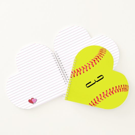 Fastpitch Softball Custom Heart Carnet en forme de (Intérieur)
