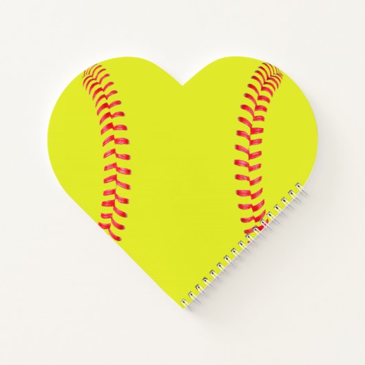 Fastpitch Softball Custom Heart Carnet en forme de (Dos)