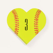 Fastpitch Softball Custom Heart Carnet en forme de (Devant)