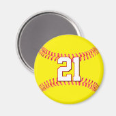 Fastpitch Softball Custom Numbers/Letters Sports Magneet (Voorkant / Achterkant)