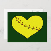 Fastpitch Softball Heart Briefkaart (Voorkant / Achterkant)