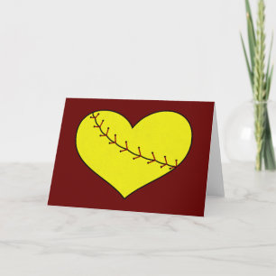 Fastpitch Softball Heart Card Kaart