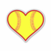 Fastpitch Softball Heart Shape Decorative Sports Sticker (Voorkant)