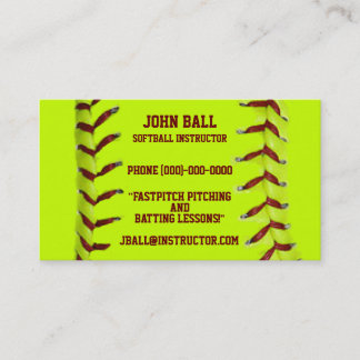 Fastpitch Softball Instructor Visitekaartje