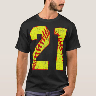 Fastpitch Softball Nummer 21 21 Softball Jersey U T-shirt