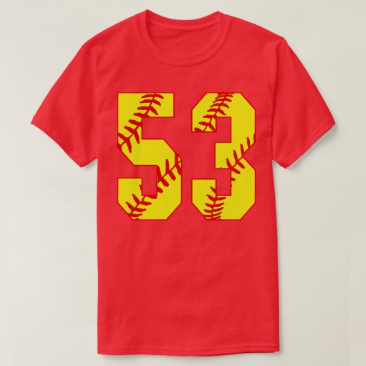 Fastpitch Softball Nummer 53 53 Softball Jersey U T-shirt (Design voorkant)