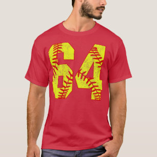 Fastpitch Softball Nummer 64 64 Softball Jersey U T-shirt