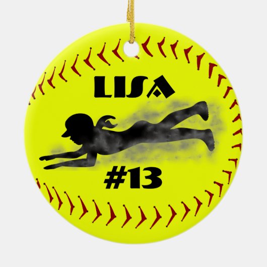 Fastpitch Softball Ornament (Achterkant)