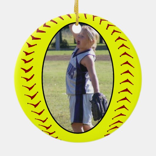 Fastpitch Softball Photo Ornament (Achterkant)