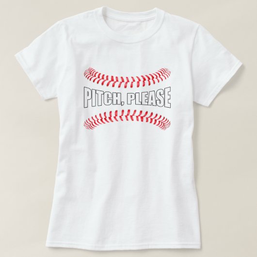Fastpitch Softball "Pitch, alsjeblieft" Funny Soft T-shirt (Design voorkant)