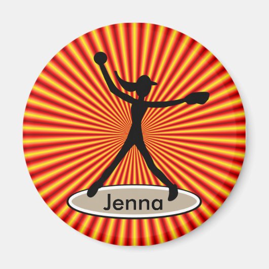 Fastpitch Softball Pitcher Magnet Magneet (Voorkant)