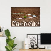 Fastpitch Softball Player Custom Name/Text Poster (Thuiskantoor)