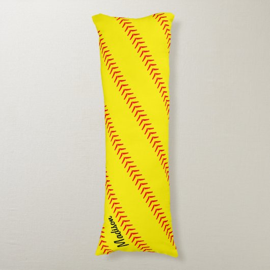 Fastpitch Softball Player Custom Name/Text Sports Lichaamskussen (Voorkant Verticaal)