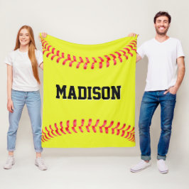 Fastpitch Softball Player/Team Name Persoonlijk Fleece Deken