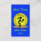 Fastpitch Softball-profielkaarten Visitekaartje (Achterkant)