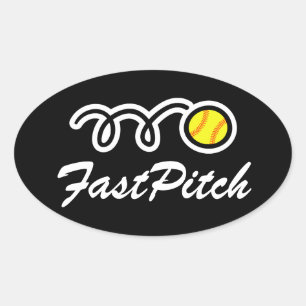 Fastpitch softbalstickers   Ovale vorm Sticker