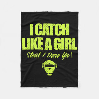 Fastpitch Softll Funny Catcher  Fleece Deken