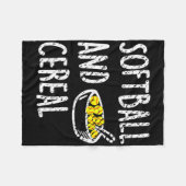 Fastpitch Softll Funny Cereal  Fleece Deken (Voorkant (Horizontaal))