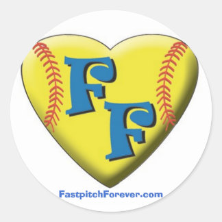 FastpitchForever.com Hart Logo Ronde Sticker