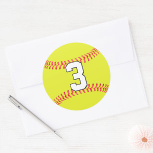 Fastpitpeller Softball Player Custom Number of Let Ronde Sticker