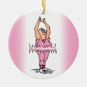 Fat Ballet Dancer in PInk Tutu Keramisch Ornament