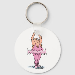Fat Ballet Dancer in PInk Tutu Sleutelhanger