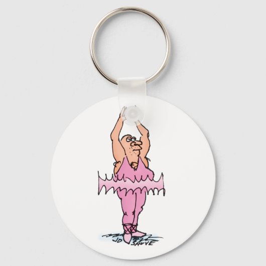 Fat Ballet Dancer in PInk Tutu Sleutelhanger (Voorkant)