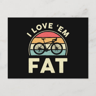Fat Bike I Love Ze Fat Mountain Bike Biker Biken Briefkaart
