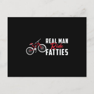 Fat Bike Real Man Ride Fatties Biker Biking Funny Briefkaart