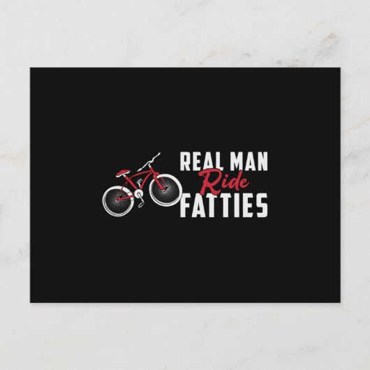 Fat Bike Real Man Ride Fatties Biker Biking Funny Briefkaart (Voorkant)
