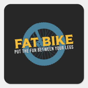 Fat Bike Tussen Uw Benen Biker Biking Retro Vierkante Sticker