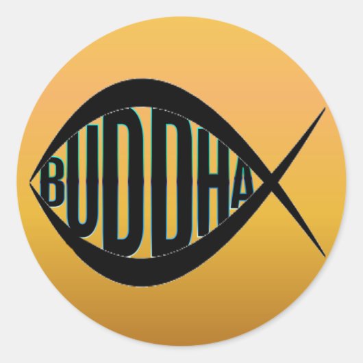 FAT BUDDHA FISH STICKER (Voorkant)