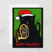 Fat Cat Happy Holiday Briefkaart (Voorkant / Achterkant)