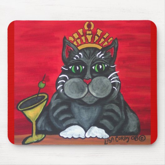 Fat Cat Happy Hour Mousepad Muismat (Voorkant)