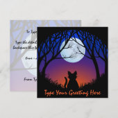 Fat Cat Invitations Gepersonaliseerde Halloween Ka Kaart (Voorkant / Achterkant)