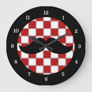 Fat Chef Mustache Clock Grote Klok