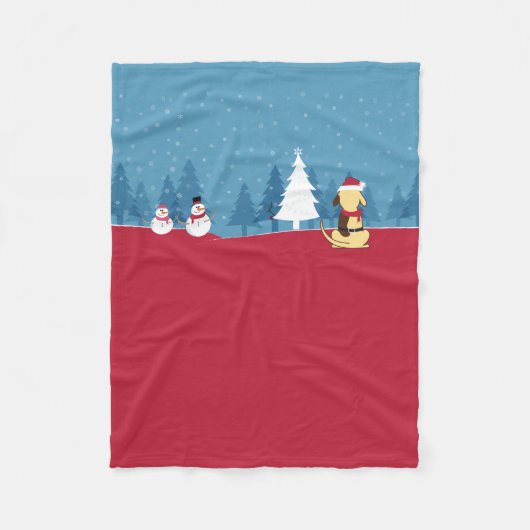 Fat Dog kerstdeken scène Fleece Deken (Voorkant)