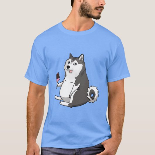 fat husky doge meme t-shirt (Voorkant)